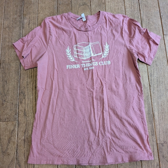 Bella Canvas Tops - Women's Canvas Finer Things Club Pink Tshirt From The Office Size Large